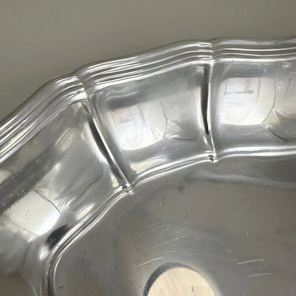 Cook-O-Matic Italian Stainless Steel Scalloped Edge Buffet Serving Tray 14x9